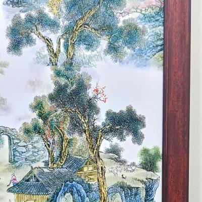 TRANH SỨ KHUNG GỖ – HỌA TIẾT XÓM NÚI